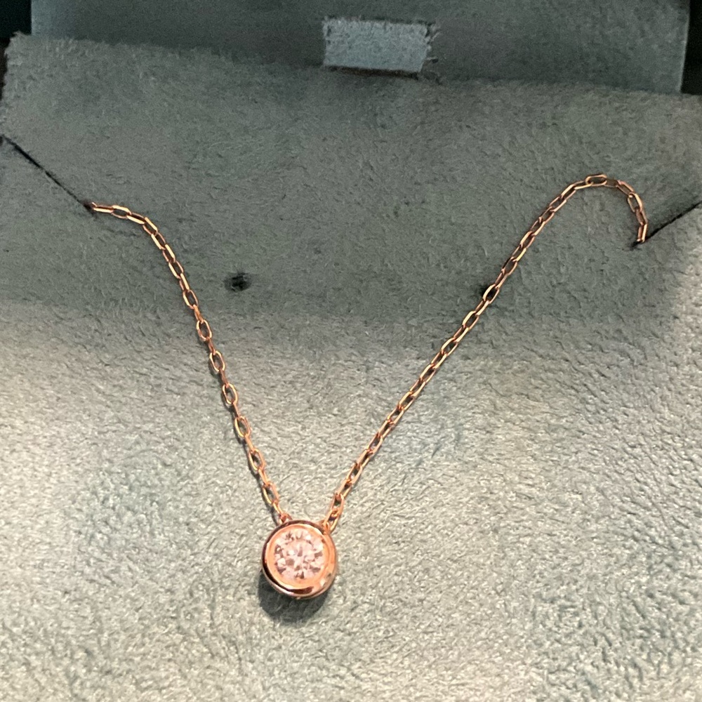 Rose Gold Diamond Solitaire Necklace by Jared. Can provide authenticity.